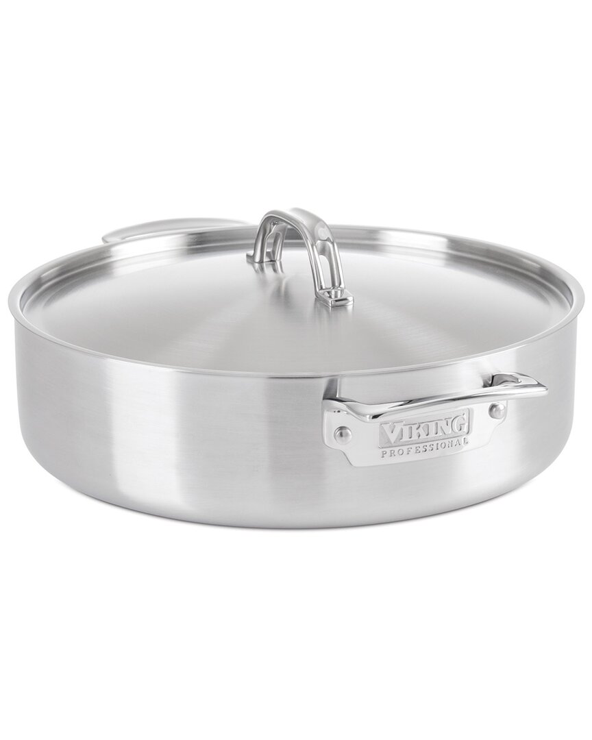 Shop Viking Professional 5-ply Stainless Steel 6.4qt Casserole Pan In Silver