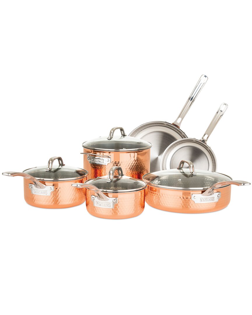 Shop Viking Copper Clad 3-ply Hammered 10pc Cookware Set