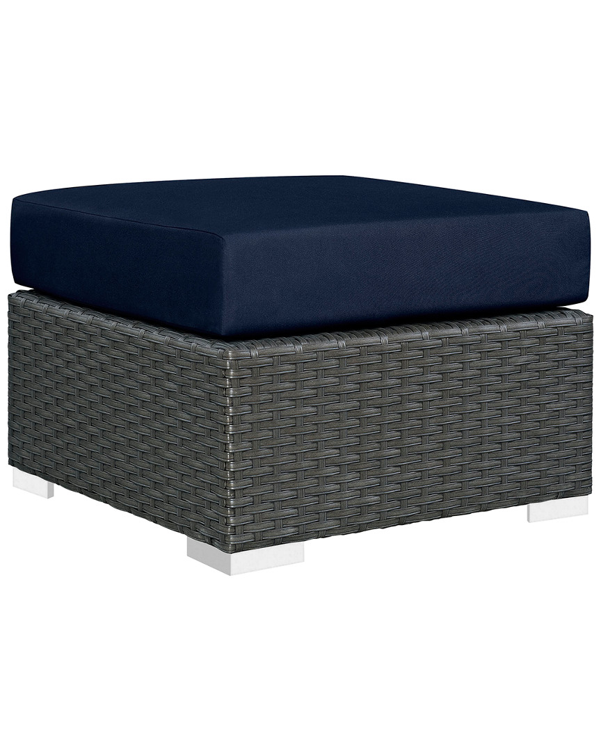 Modway Sojourn Outdoor Patio Wicker Rattan Sunbrella Ottoman