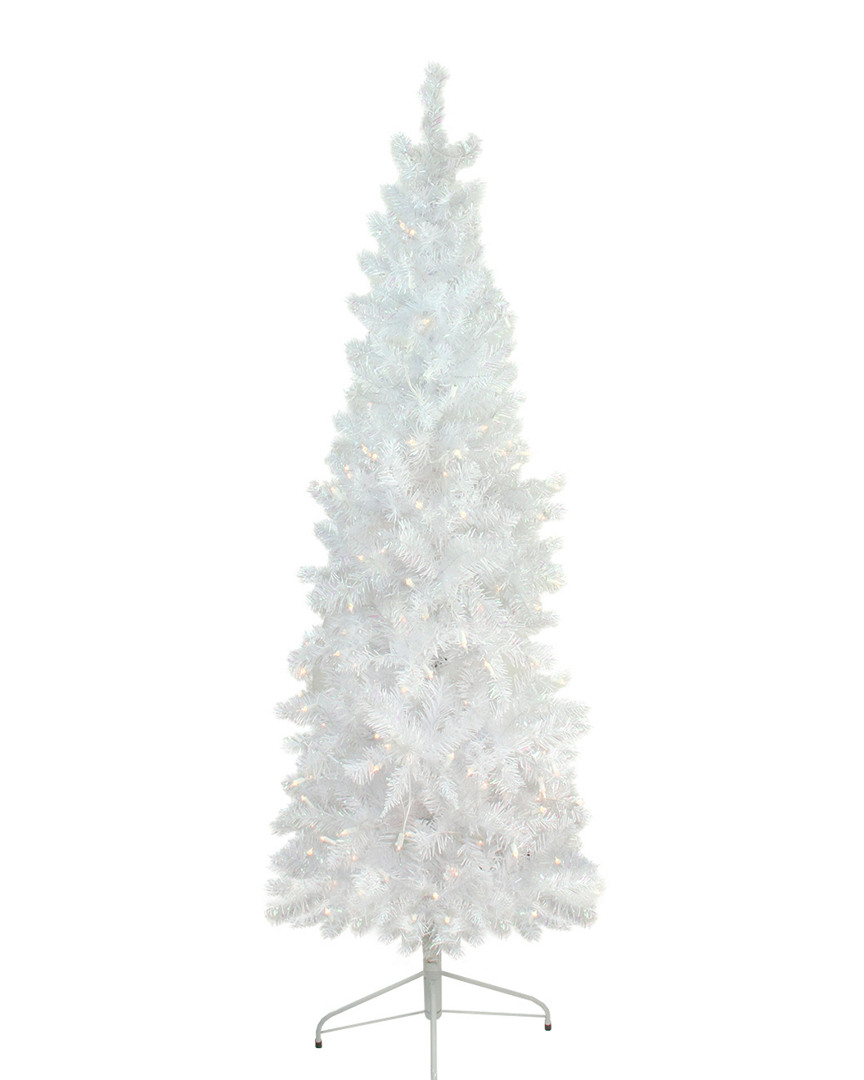 Northlight Pre-lit White Glimmer Iridescent Spruce Artificial Christmas Tree