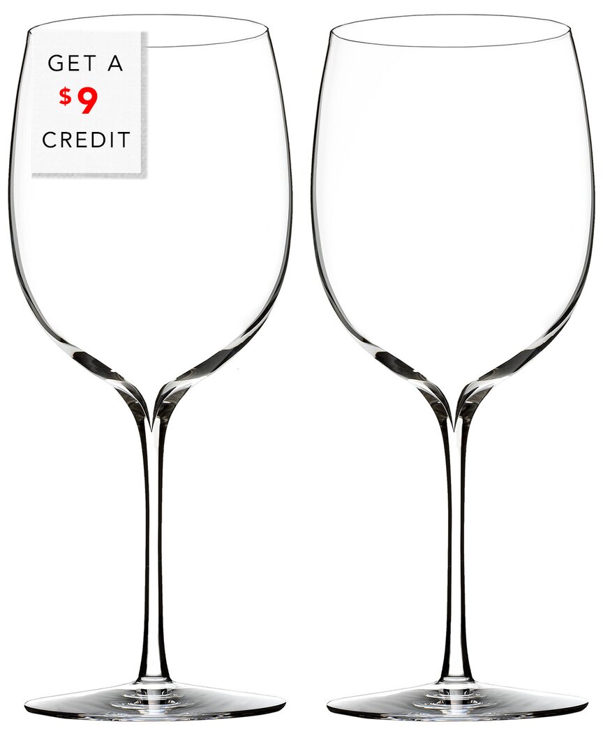 Waterford Elegance Set Of 2 Bordeaux Glasses With $9 Credit