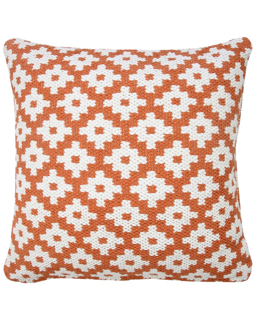 Lr Home Brynn Modern Sun Woven Geometric Throw Pillow In Orange