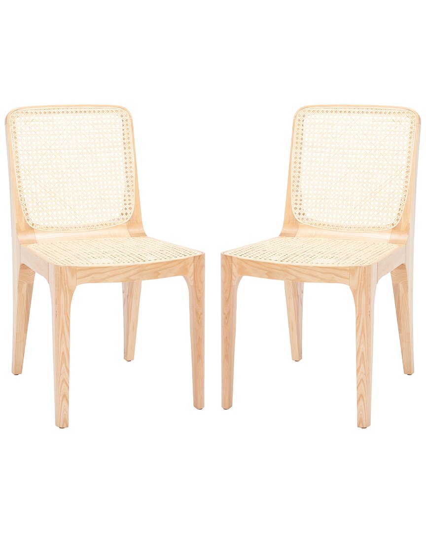 Safavieh Couture Frank Set Of 2 Rattan Dining Chairs In Natural