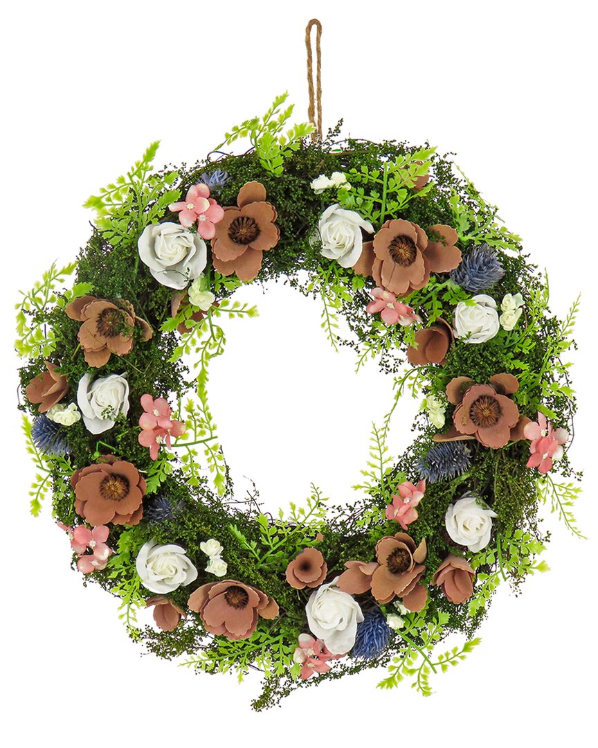 National Tree Company 18in Floral Assortment Spring Wreath In Pink