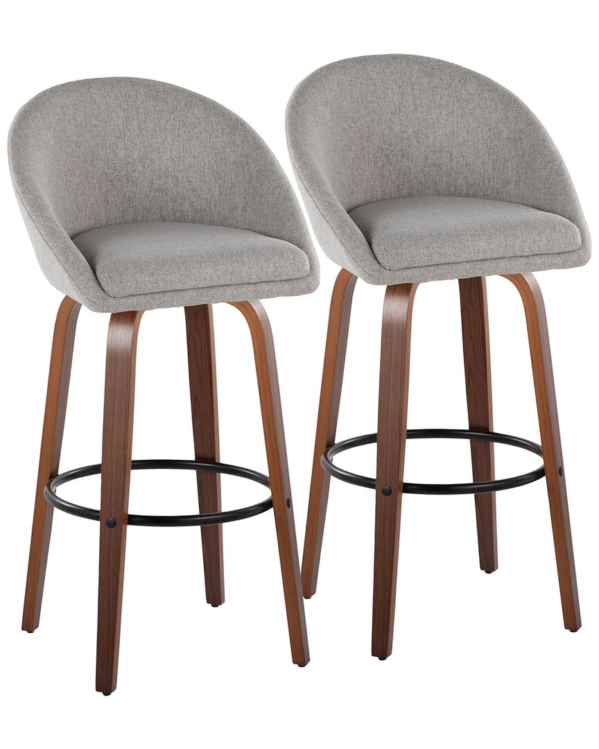 Lumisource Set Of 2 Matisse Highback 30in Contemporary Fixed-height Swivel Bar Stools With Footrest