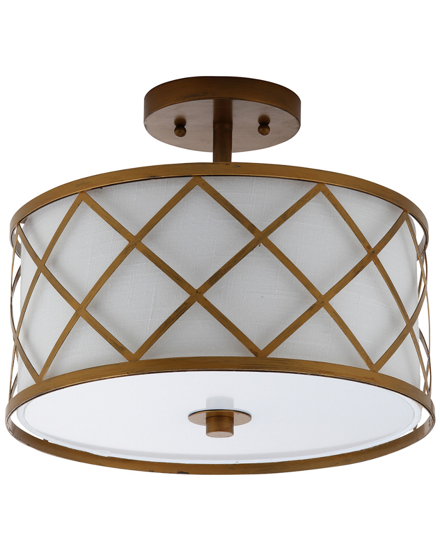 Jonathan Y Designs 2-light Elizabeth Gold & White Flush Mount