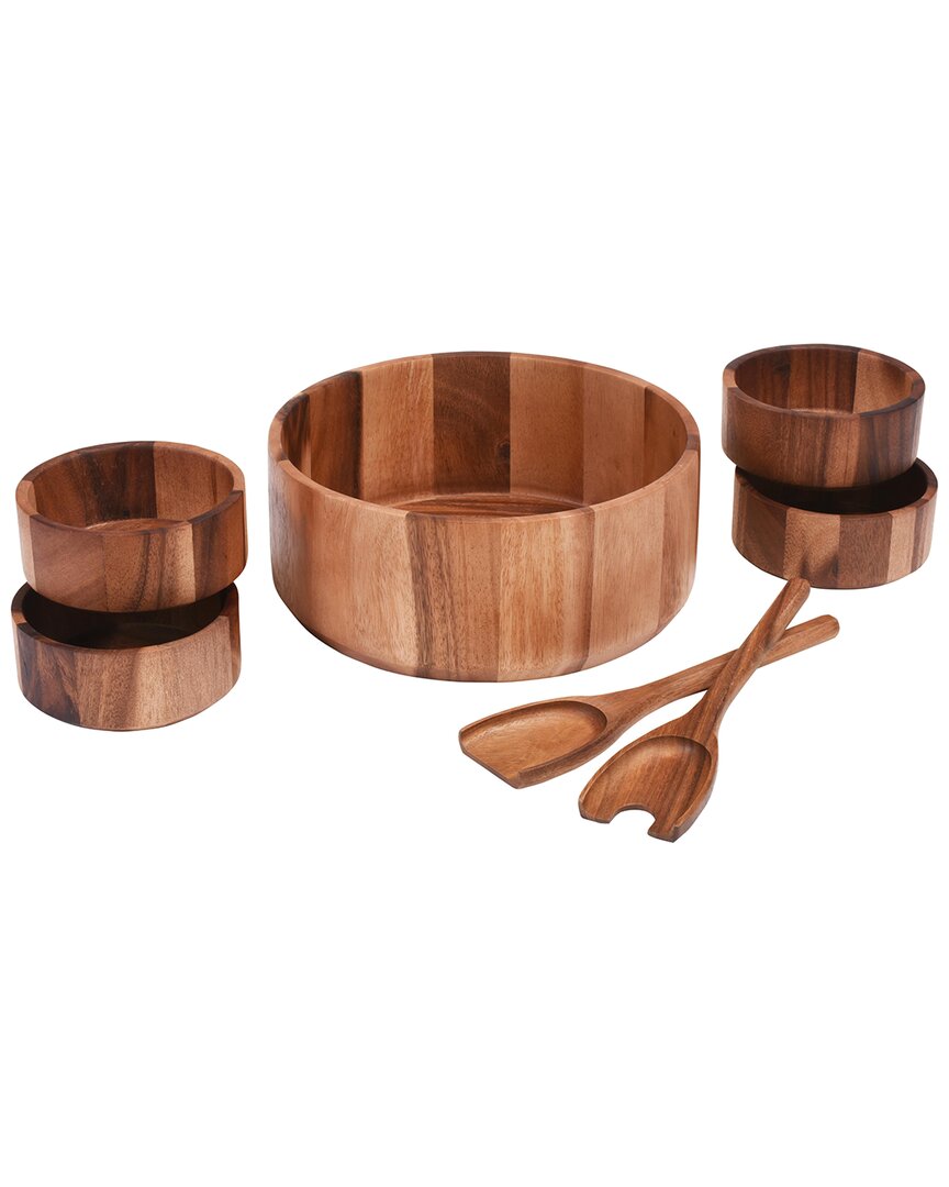 Kalmar Home 7pc Large Salad Bowl With Servers & Bowls