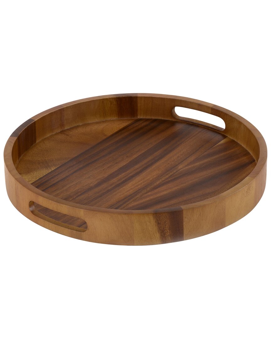 Kalmar Home Round Serving Tray - 15 In Brown