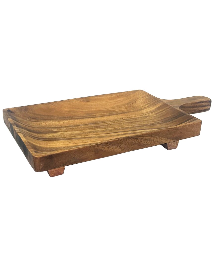 Woodard & Charles Acacia Wood Footed Paddle Board Serving Tray
