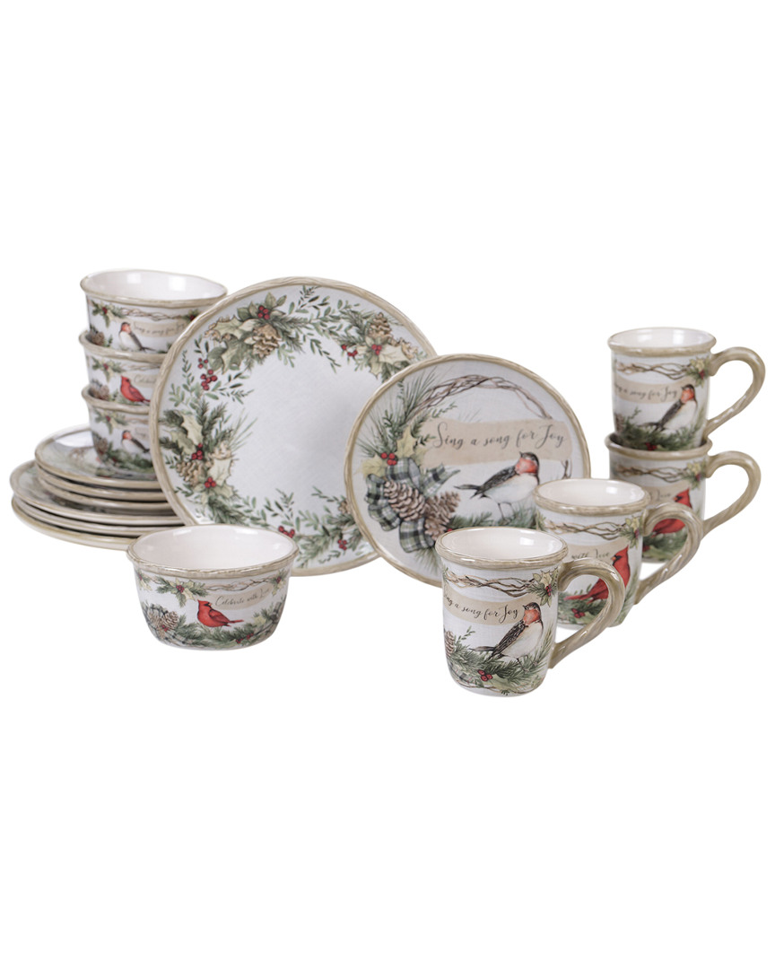 Certified International Holly And Ivy 16pc Dinnerware Set
