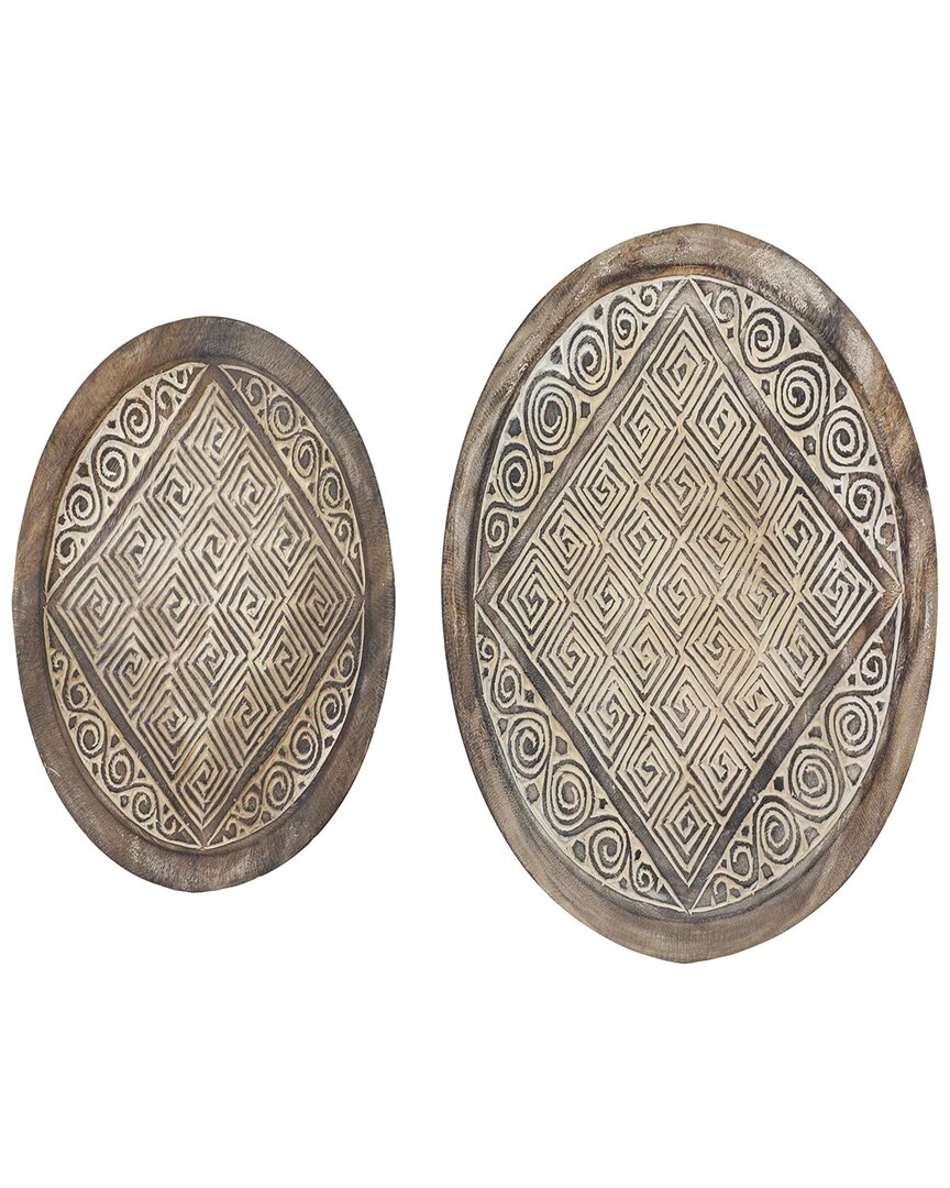 Peyton Lane Set Of 2 Eclectic Wall Décor Pieces In Brown