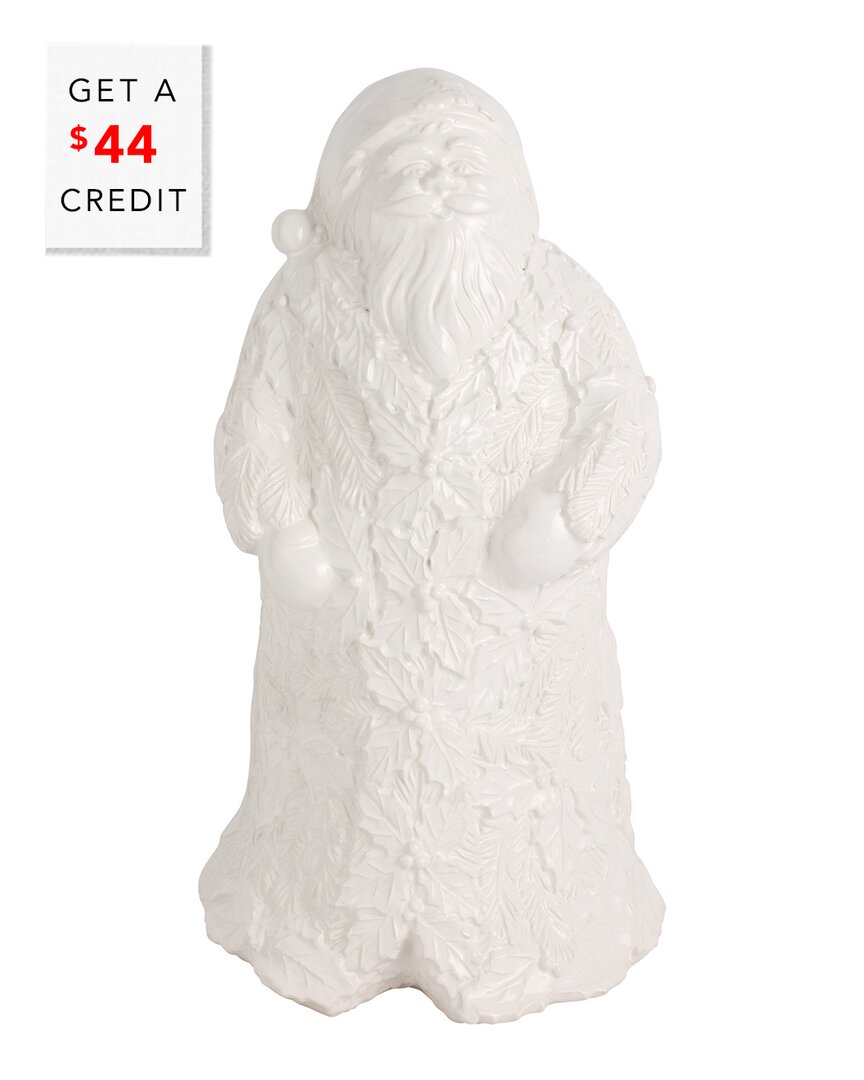 Vietri Lastra Holiday Figural Santa With Foliage With $38 Credit