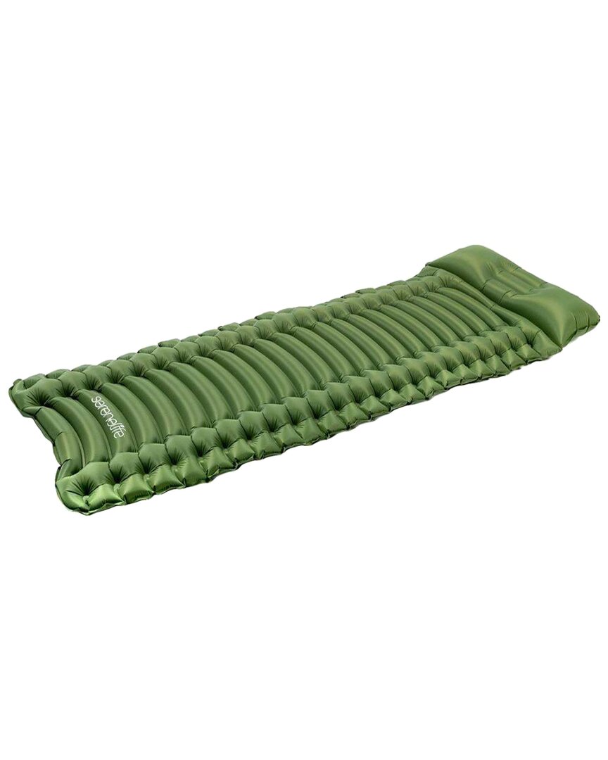 Serenelife Green Ultralight Sleeping Pad And Carrying Bag In Green