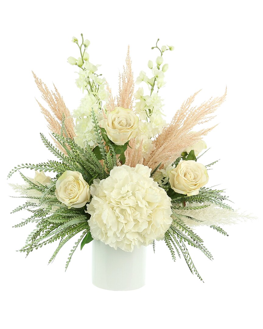 Creative Displays Mixed Floral Arrangement With Peach Pampas Grass In Cream
