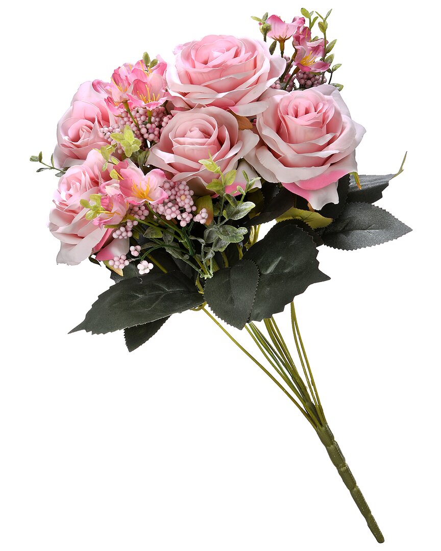 National Tree Company Pink Rose Bundle In Pink