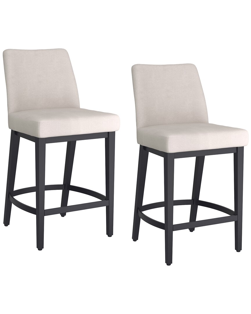 Worldwide Home Furnishings Set Of 2 Modern Counter Stool In Beige