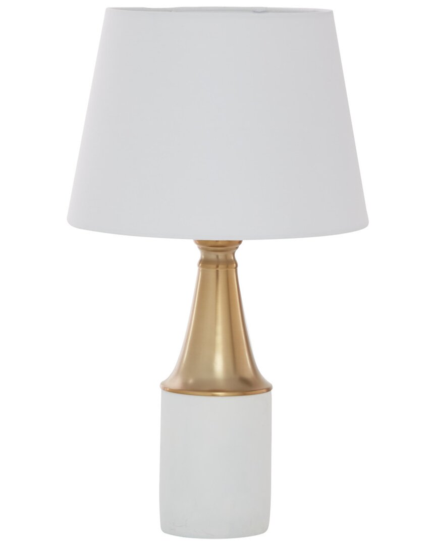 Cosmoliving By Cosmopolitan Traditional Metal White Table Lamp