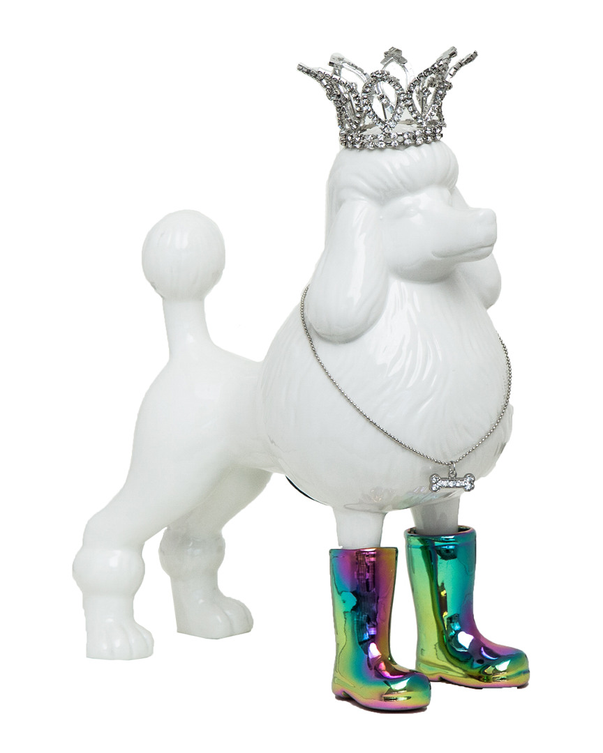 INTERIOR ILLUSIONS INTERIOR ILLUSIONS IRIDESCENT POODLE WITH NECKLACE & CROWN BANK
