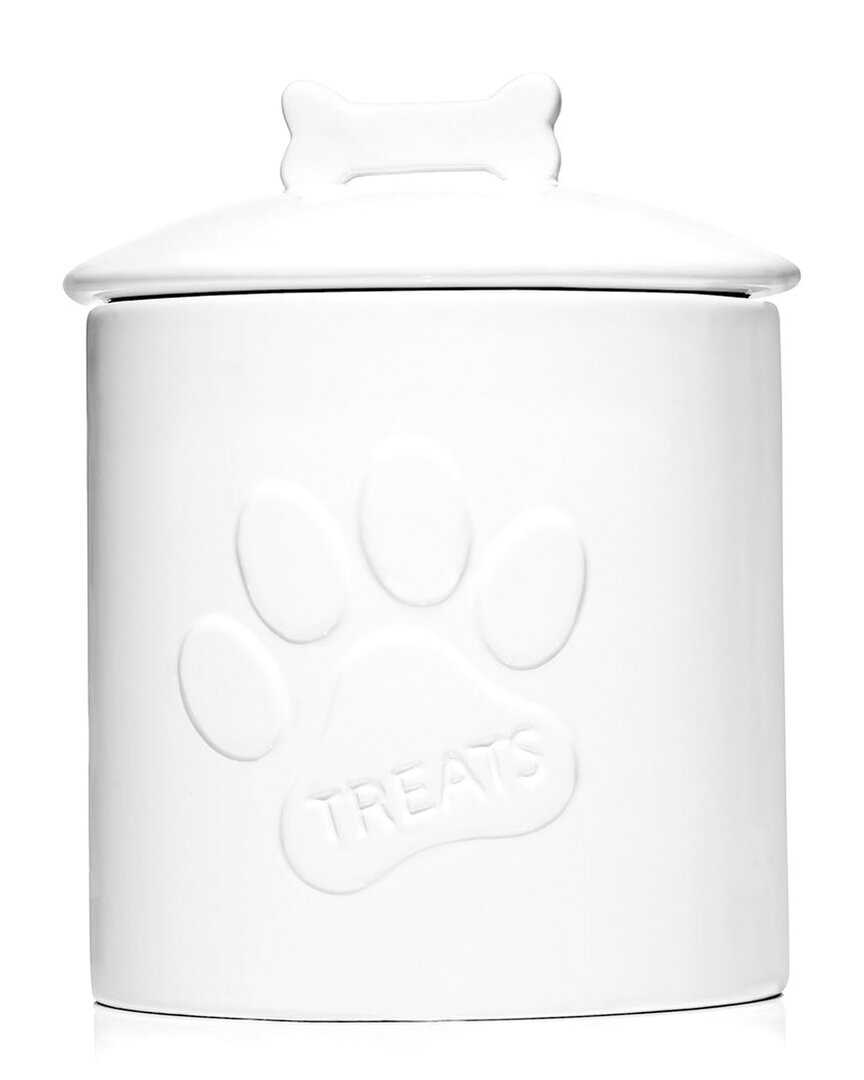 Godinger Tail Wagging Treat Canister In White