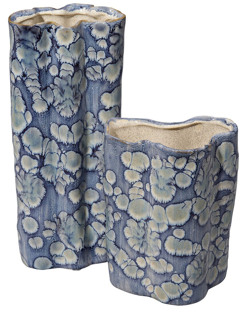 Jamie Young Set Of 2 Cloud Ceramic Decorative Vases
