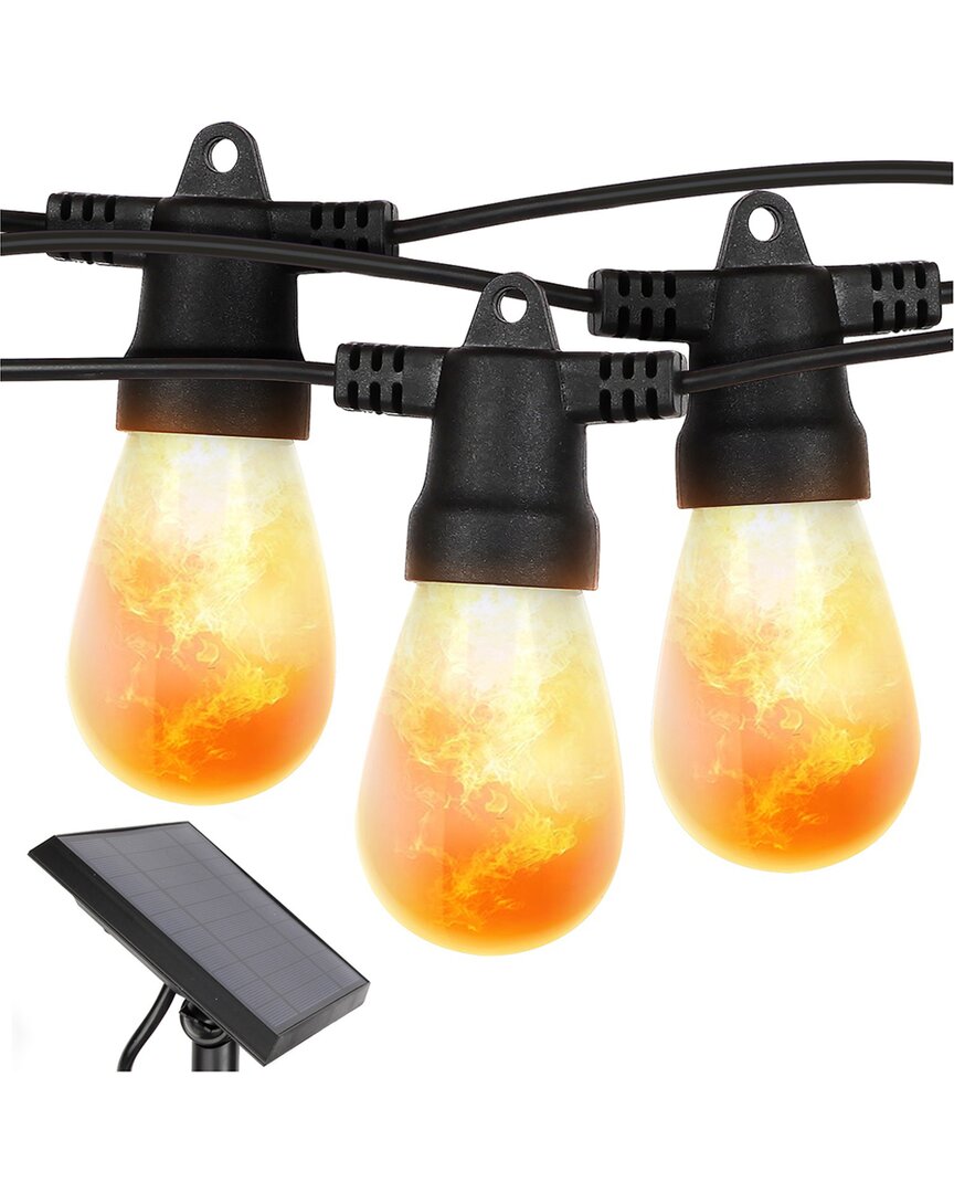 Brightech Ambience Pro 27' 12 Bulb Led Solar Powered String Lights In Black