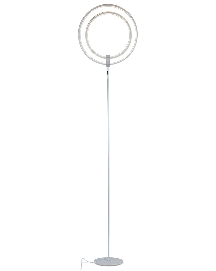 Brightech Eclipse White Ring Led Floor Lamp In Silver