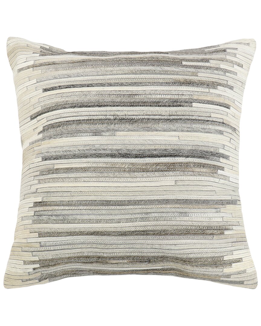 Pasargad Home Cowhide Decorative Throw Pillow In Ivory