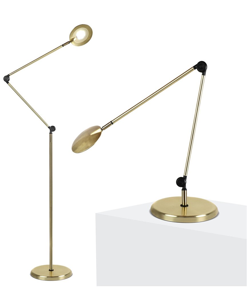 Shop Brightech Sage Brass Led Focus Task Lamp In Gold