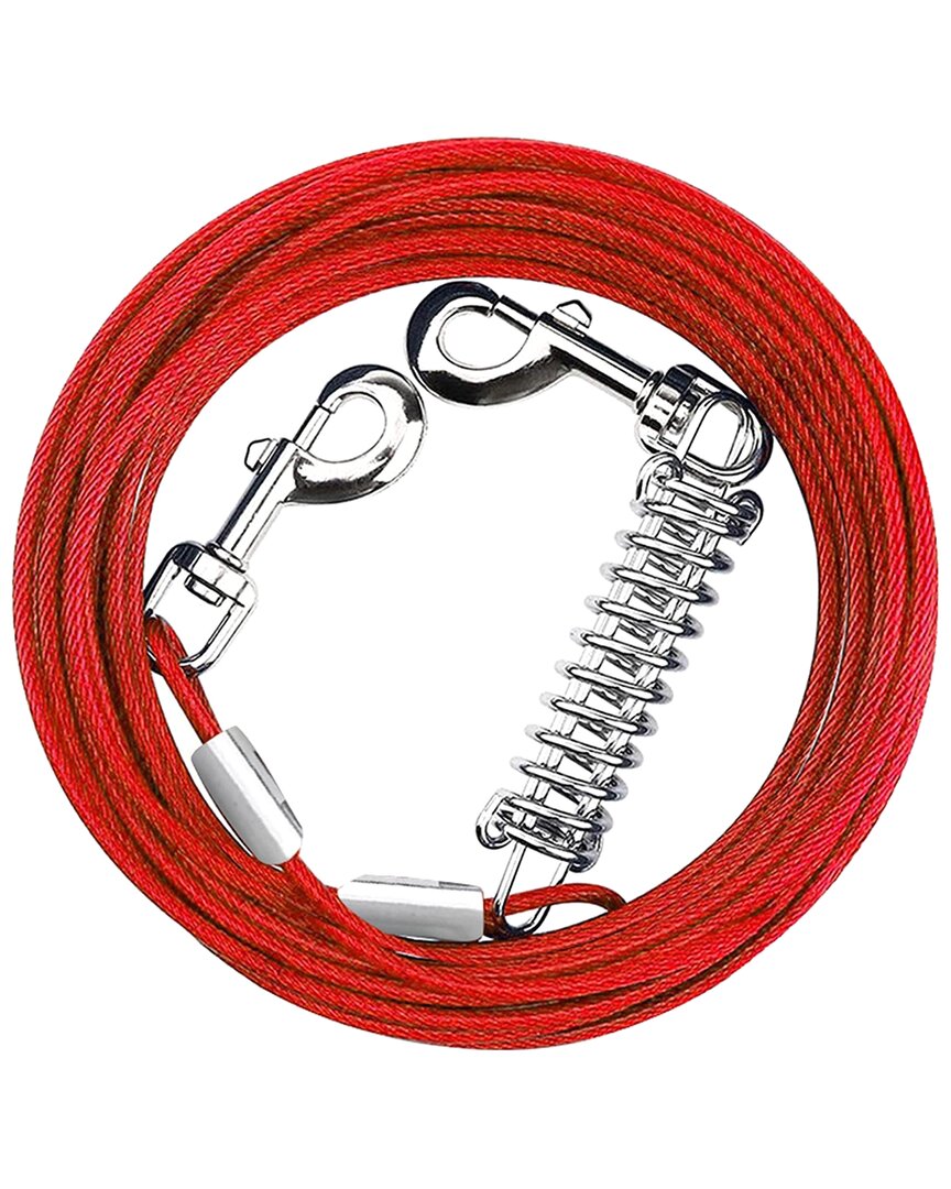 Fresh Fab Finds 29.5ft Dog Tie Cable With 360° Rotatable Clips In Red