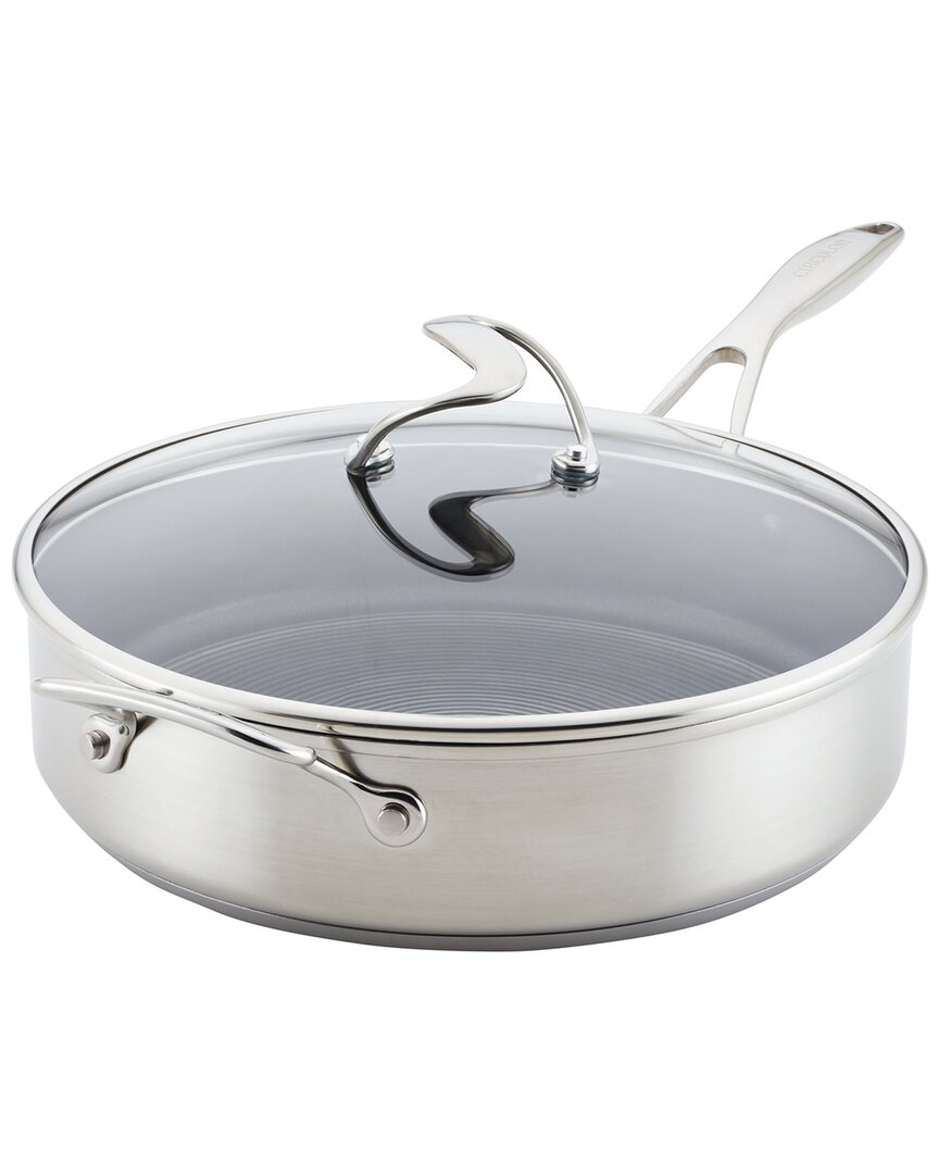 Circulon Stainless Steel 5qt Induction Sautz Pan With Lid In Silver