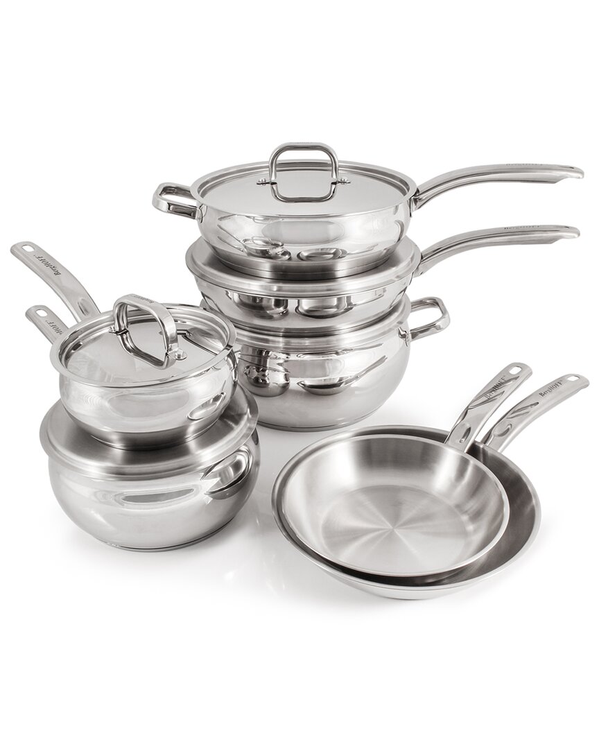 Berghoff Belly Shape Metal Lids 12pc 18/10 Stainless Steel Cookware Set In Gray
