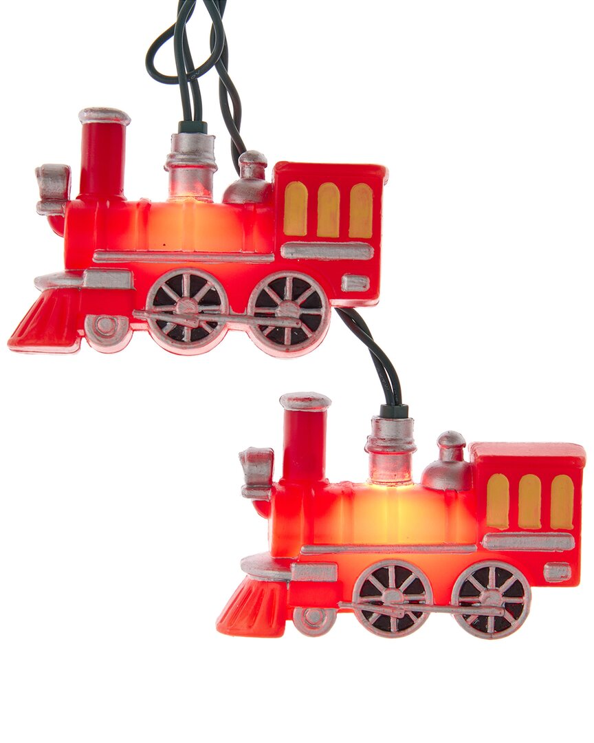 Kurt Adler Ul 10-light Red Train Light Set In Red