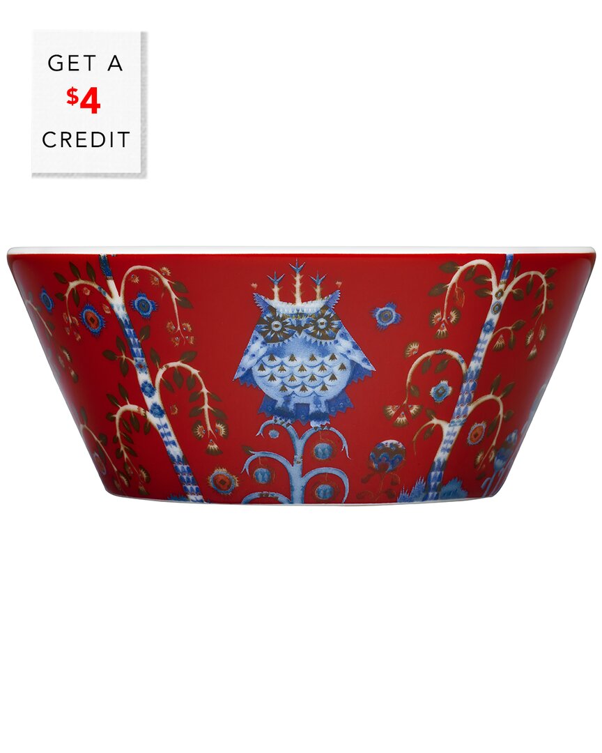 Iittala Discontinued  Taika Red Cereal Bowl With $4 Credit