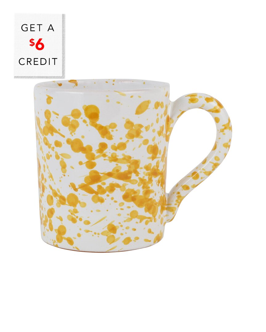 Shop Vietri Amalfitana Splatter Mug With $6 Credit In Yellow