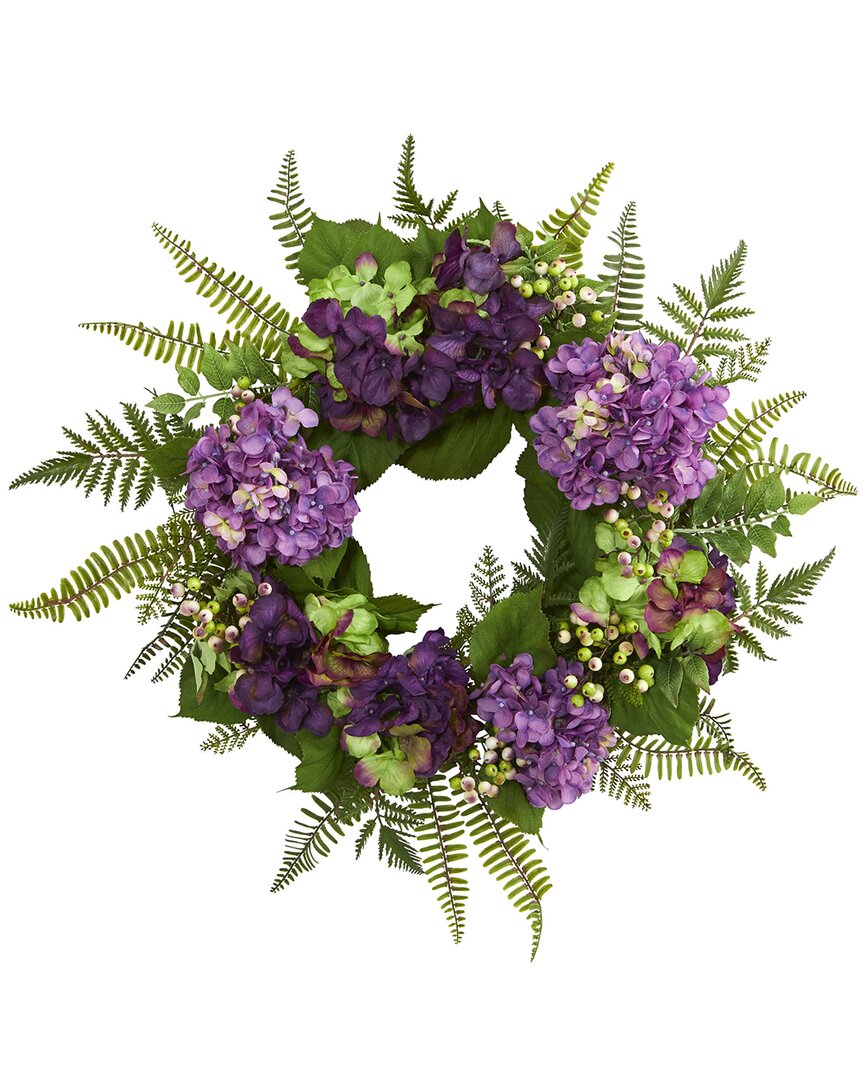 NEARLY NATURAL NEARLY NATURAL 24IN HYDRANGEA BERRY WREATH 