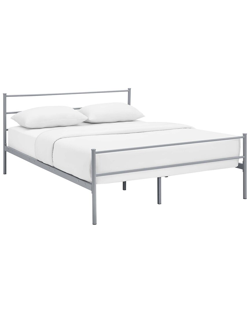 Modway Alina Platform Steel Bed Frame In Gray