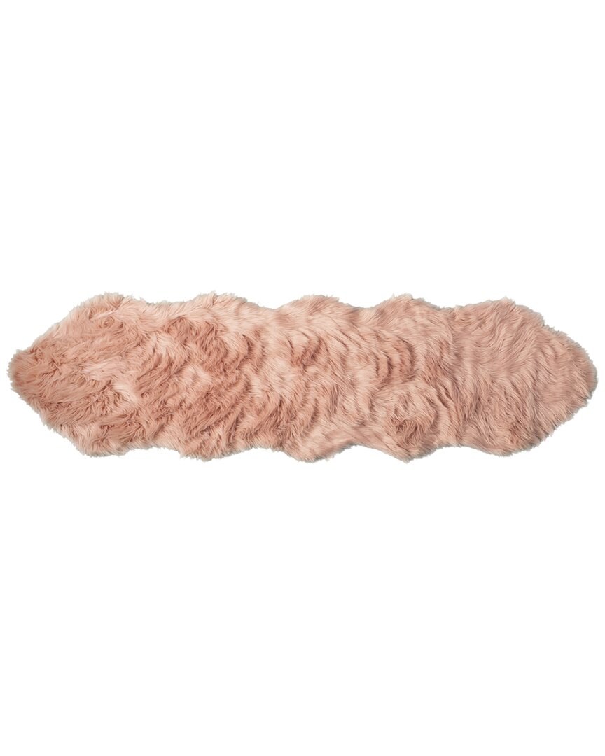 Natural Group Gordon Machine Washable Double Faux Fur Rug In Rose