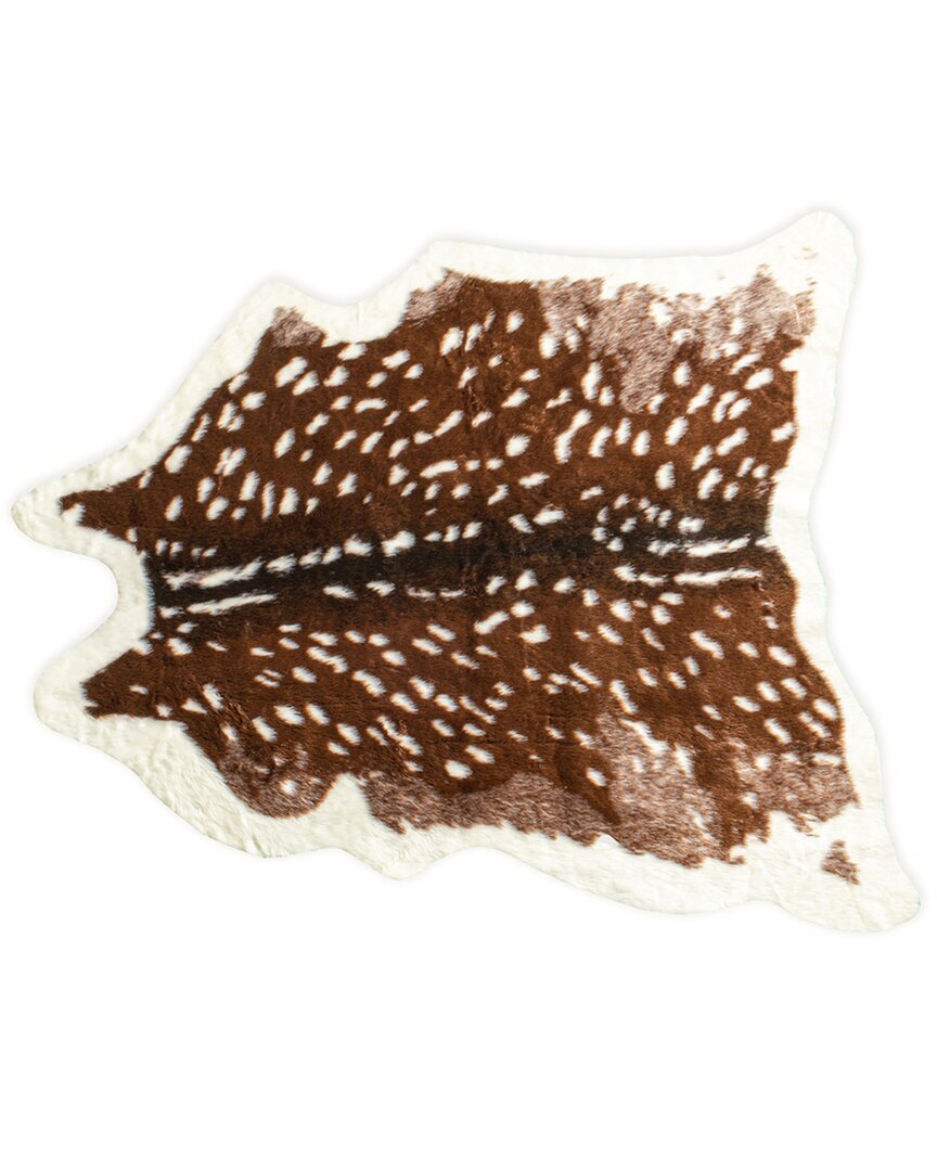 Natural Group Machine Washable Faux Cowhide Rug In Brown