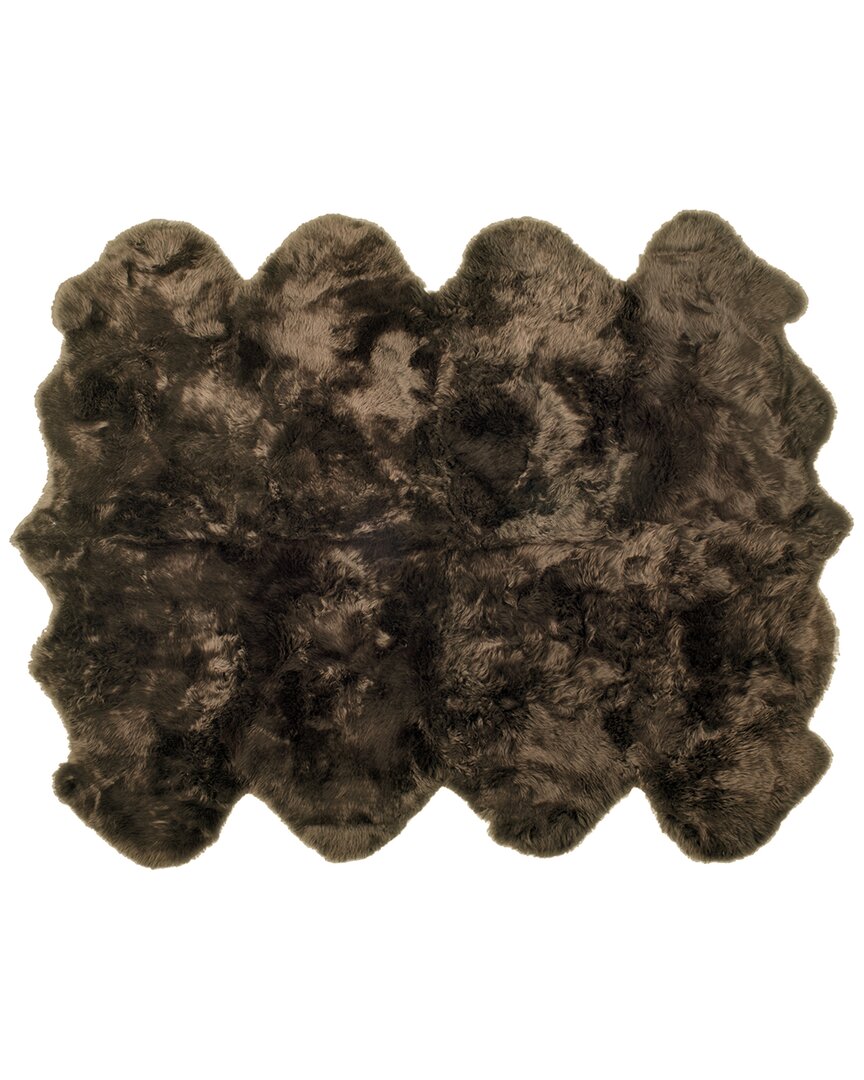 Natural Group New Zealand Octo Sheepskin Rug In Chocolate
