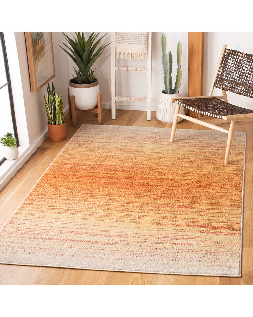 Safavieh Adirondack Sundrift Power Loomed Rug Orange / Red In Orange