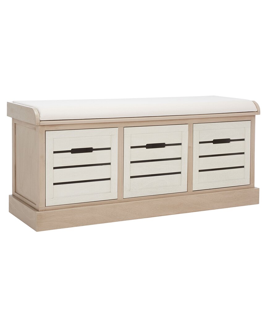 Safavieh Briar 3 Drawer Cushion Bench In Sand