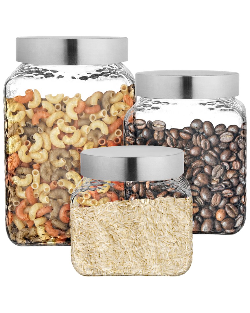 STYLESETTER SET OF 3 GLASS CANISTERS