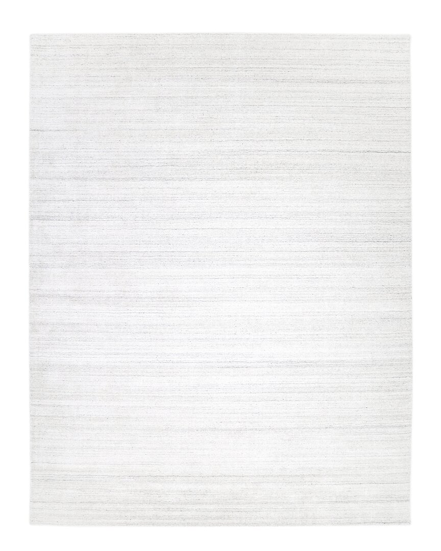 Solo Rugs Harbor Contemporary Solid Hand-loomed Wool-blend Area Rug In Ivory