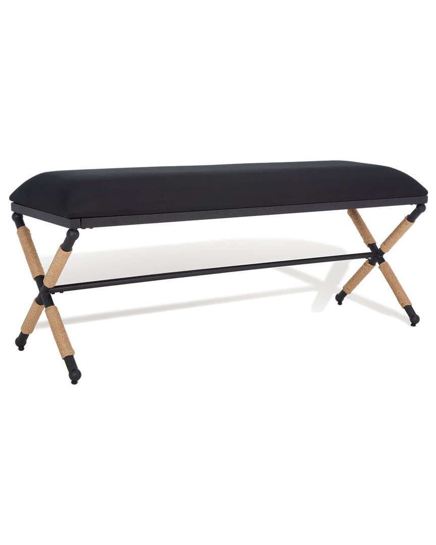 Safavieh Couture Carmelo Hemp Wrapped Bench In Black