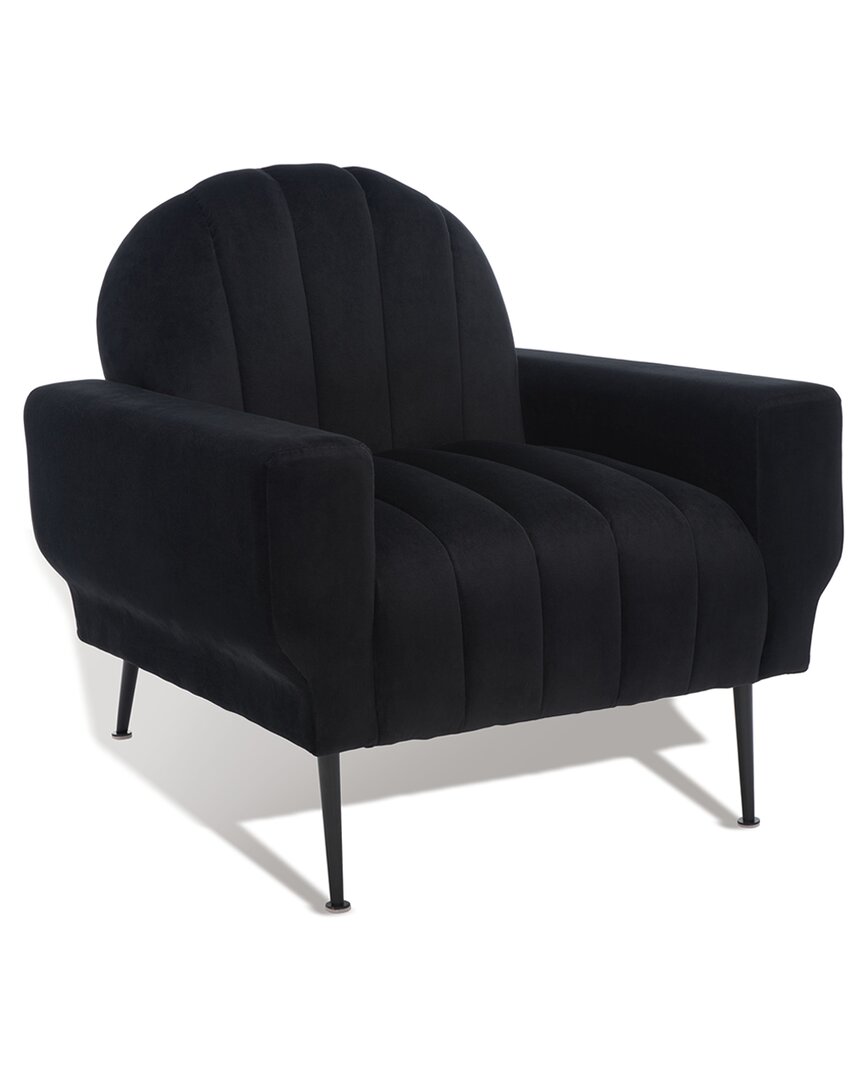 Safavieh Couture Josh Channel Tufted Accent Chair In Black