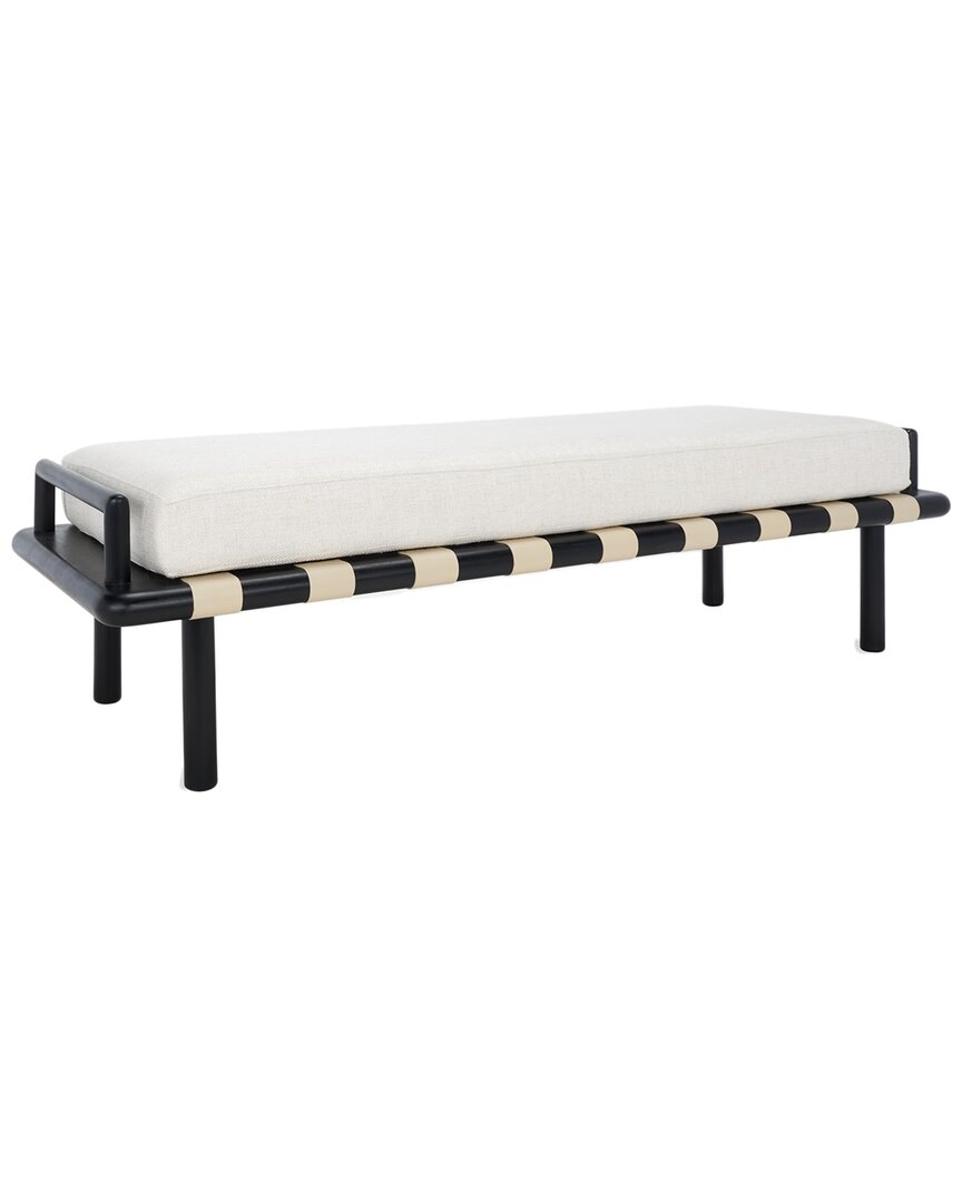 Shop Safavieh Couture Constantine Teak Bench In Black