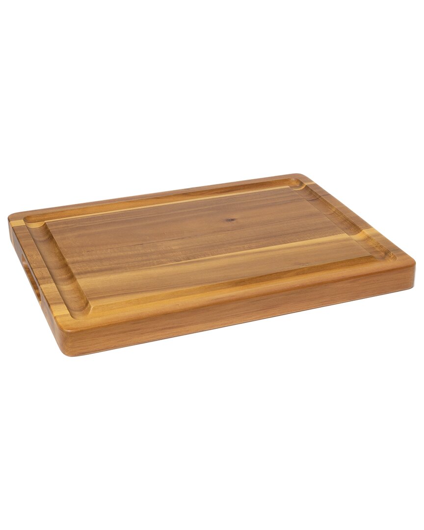 Lipper International Acacia 1.5 Thick Carving Board With Deep Well & Inset  Handles In Brown