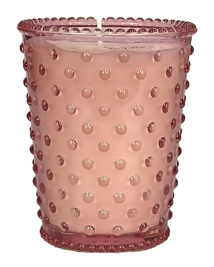 Simpatico Grapefruit Mint Hobnail Glass Candle In Pink