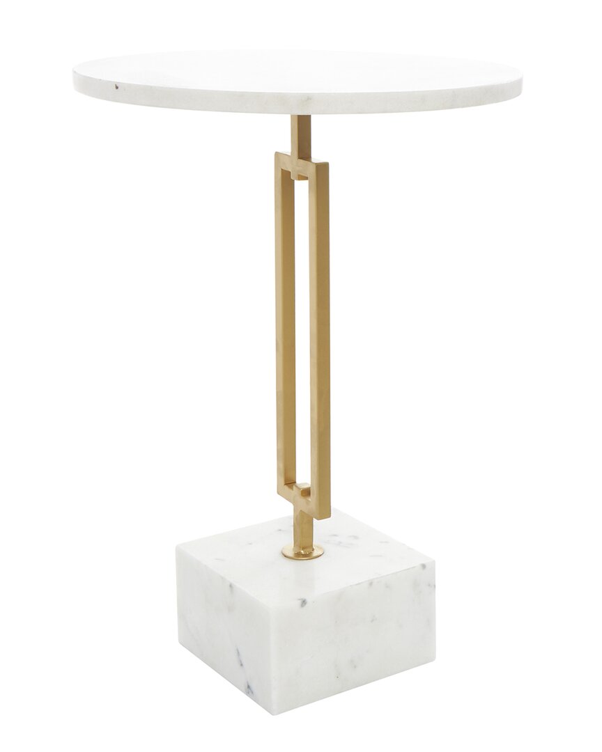 Peyton Lane Geometric Marble Accent Table With Rectangular Stand