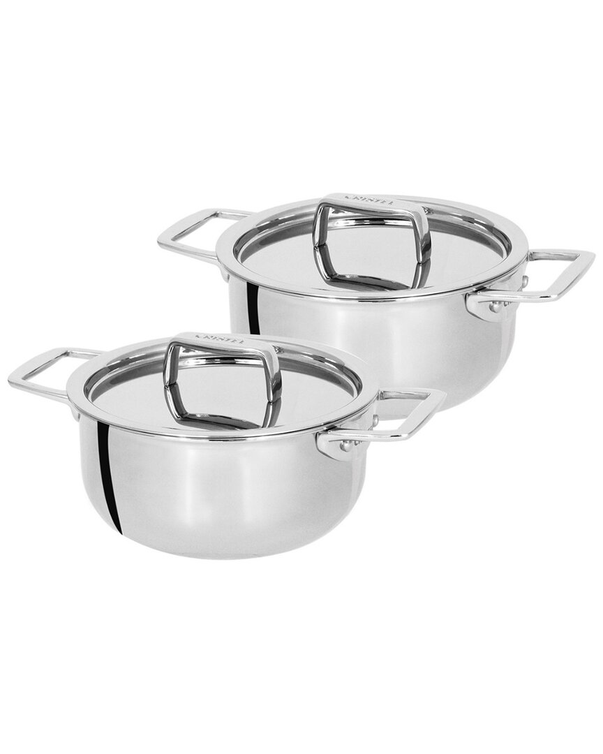 Cristel Castel Pro Set Of 2 Mini 0.5 Qt Stewpans With Lids